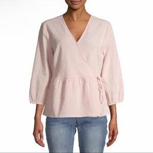 NWT Time & Tru Crinkle Material Wrap Blouse